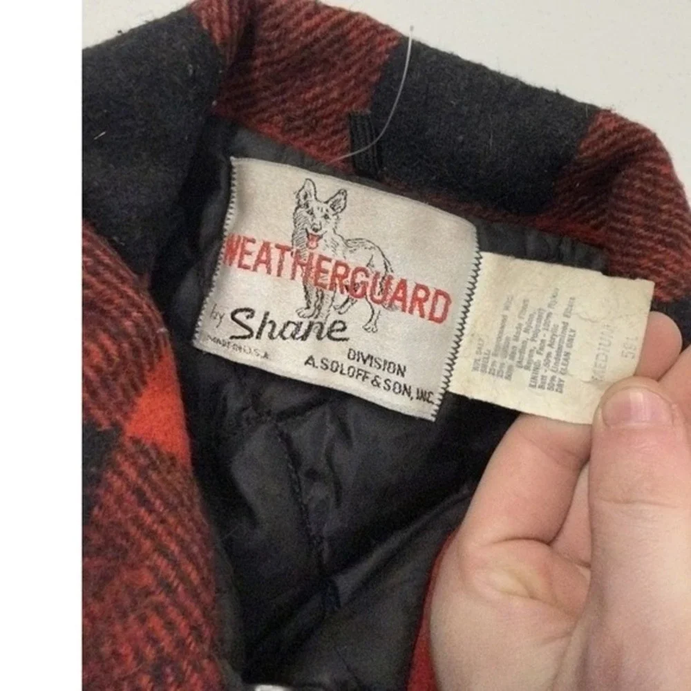 Vintage 80s Weatherguard by Shane Buffalo Plaid Wool Blend‎ Zip Up Jacket Medium